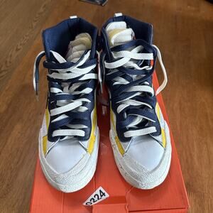 Size 7.5 - Nike sacai x Blazer Mid Maize Navy